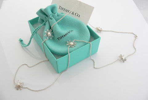 Tiffany & Co Daisy 5 Flower Necklace Garden Pendant Charm  Love Gift Pouch Art