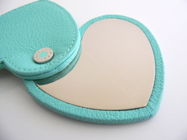 Tiffany & Co Mirror Blue Leather Purse Heart Purse Mirror Beauty Love Gift Cool