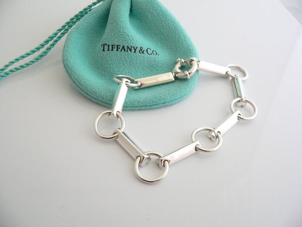Tiffany & Co Silver Picasso Tenderness Heart Link Bracelet Bangle 7.75 Inch Gift