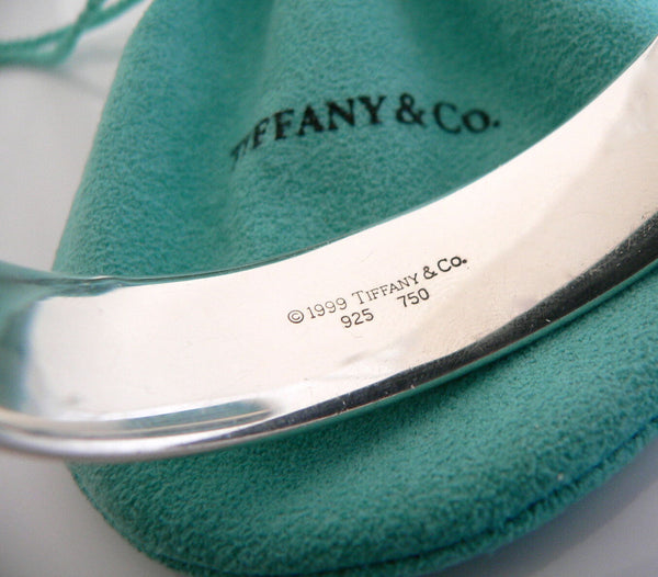 Tiffany & Co Silver 18K Pearl Bracelet Gold MOP Cuff Bangle Love Gift Pouch Art