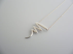 Tiffany & Co Silver Scribble Zig Zag Necklace Longer 22 Inch Squiggle Gift Love