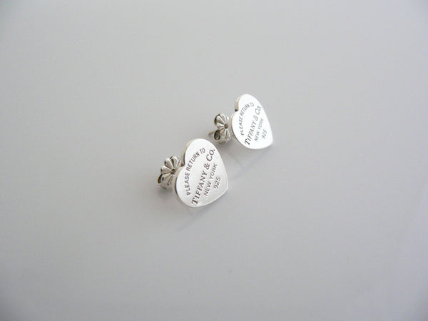 Tiffany & Co Return to Tiffany  Heart Earrings Silver Medium Studs Rare Size
