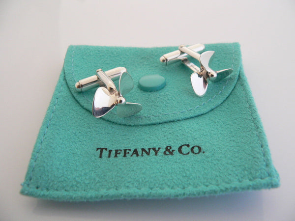 Tiffany & Co Propeller Cuff Link Boat Yacht Cufflink Gift Pouch Ocean Sea Lover