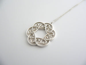 Tiffany & Co Picasso Multi Hearts Medallion Necklace Pendant Charm Chain Silver