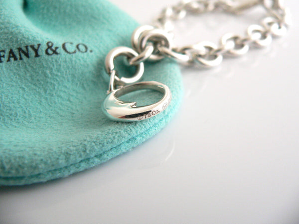 Tiffany & Co Silver Moon Bracelet Bangle Charm Pendant Chain Gift Pouch Love