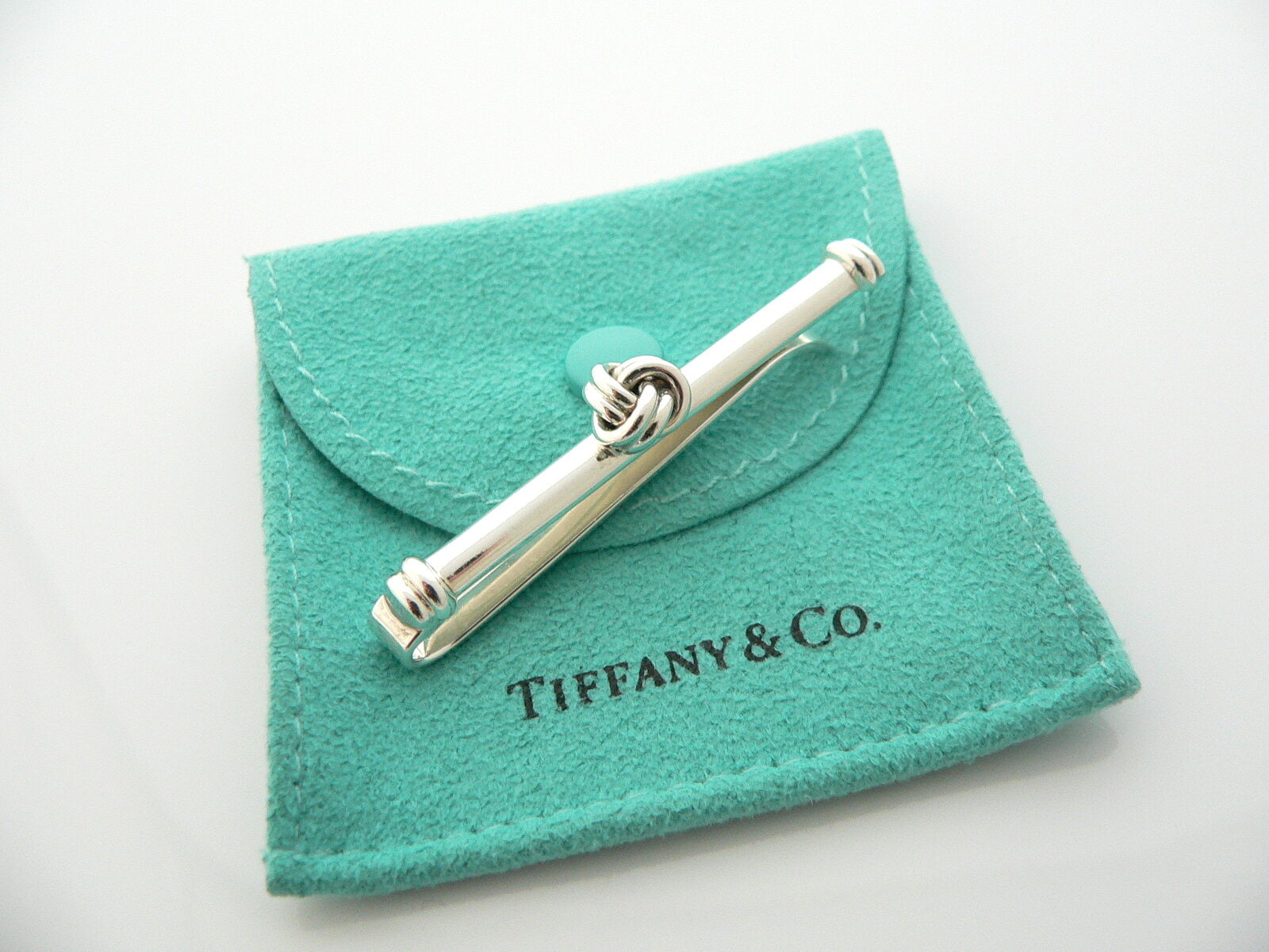 Tiffany & Co Silver Love Knot Tie Money Clip Rare Man Gift Love Pouch