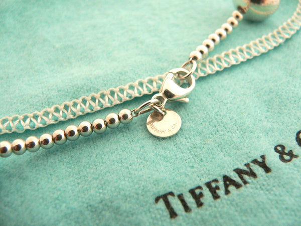 Tiffany & Co Silver Ball Bead Necklace Pendant 37 In Chain Rare Gift Pouch Love