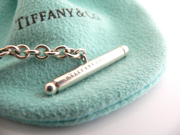 Tiffany & Co Silver Onyx Bead Toggle Bracelet Bangle Gift Pouch Gemstone