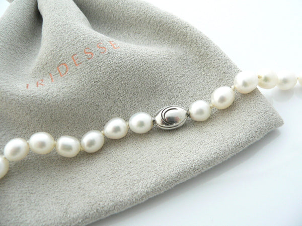 Iridesse Tiffany & Co Pearl Necklace Strand Clasp Love Gift Pouch 925 T and Co