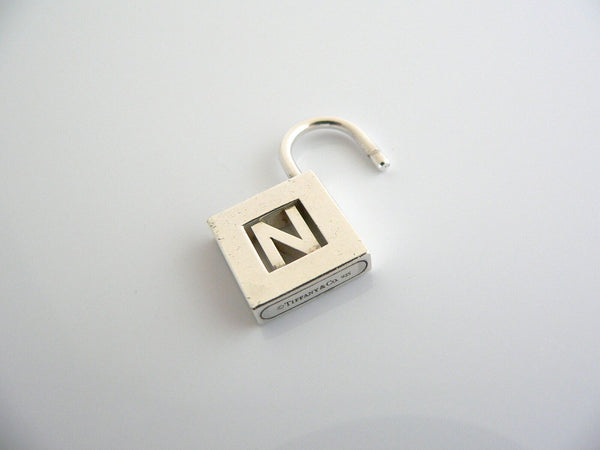 Tiffany & Co Silver Alphabet N Padlock Pendant Charm 4 Necklace Bracelet Gift