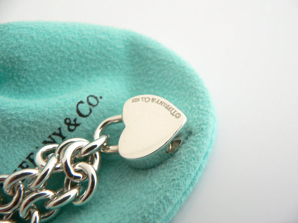 Tiffany & Co Heart Bracelet Love Match Padlock Charm Link Bangle Silver Gift TCo