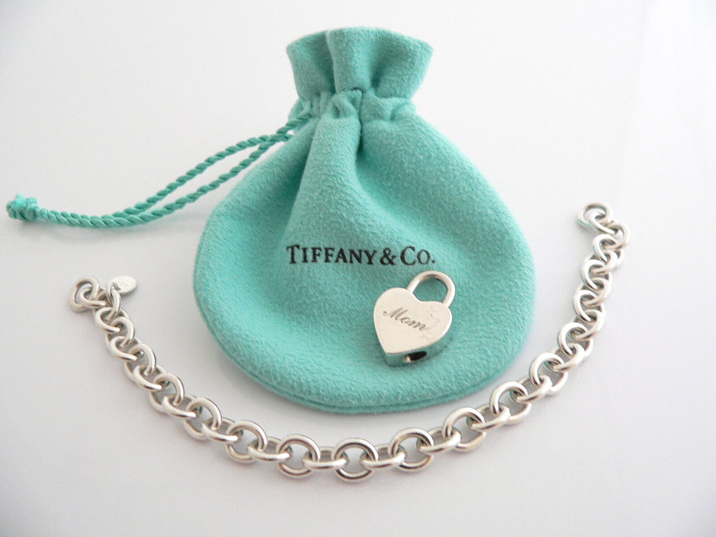 Tiffany  Co Mom Heart Lock Charm Bracelet  Oliver Jewellery