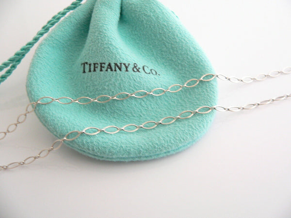 Tiffany & Co Silver 18K Gold Round Locks Necklace Pendant 18 In Oval Link Chain