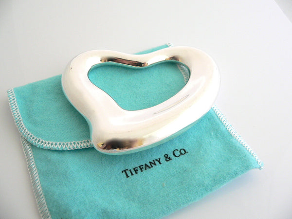 Tiffany & Co Silver Peretti Heart Rattle Teether Rare Heirloom Baby Gift Pouch