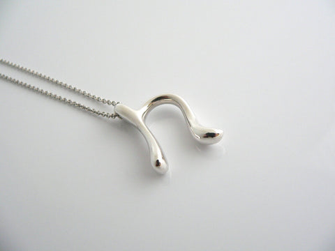 Tiffany & Co Silver Peretti Large Huge Alphabet N Necklace Pendant 20 Inch Gift