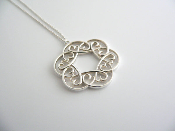 Tiffany & Co Picasso Multi Hearts Medallion Necklace Pendant Charm Chain Silver