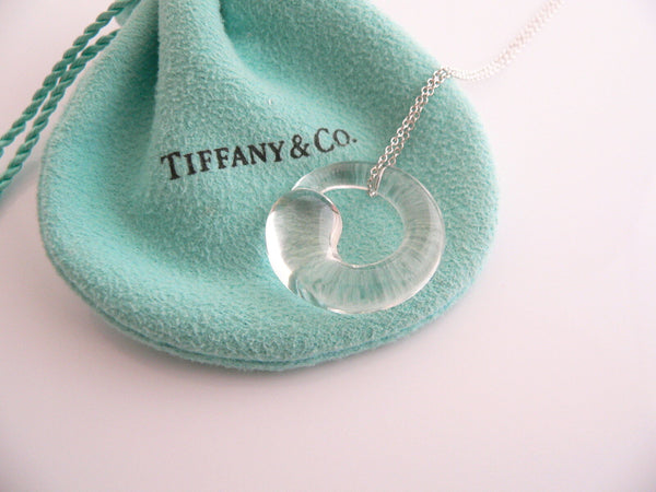Tiffany & Co Silver Peretti Large Rock Crystal Eternal Circle Necklace Gift Love