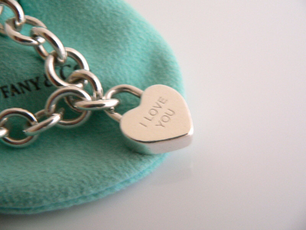 Tiffany & Co Shopping Bag Bracelet Bangle Charm Clasp Love Gift Blue Pouch T Co