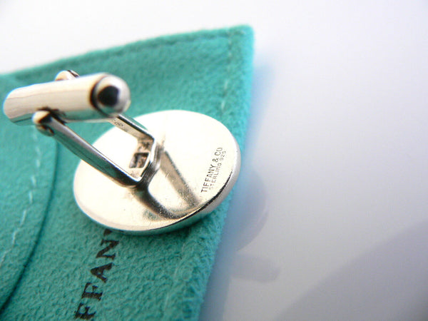 Tiffany & Co Tennis Cufflinks Silver Green White Enamel Cuff Link Gift Sport Art