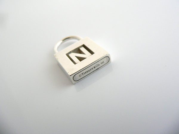 Tiffany & Co Silver Alphabet N Padlock Pendant Charm 4 Necklace Bracelet Gift