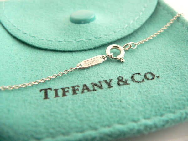 Tiffany & Co Silver Onyx Crystal Gemstone Heart Dangle Necklace Pendant Gift