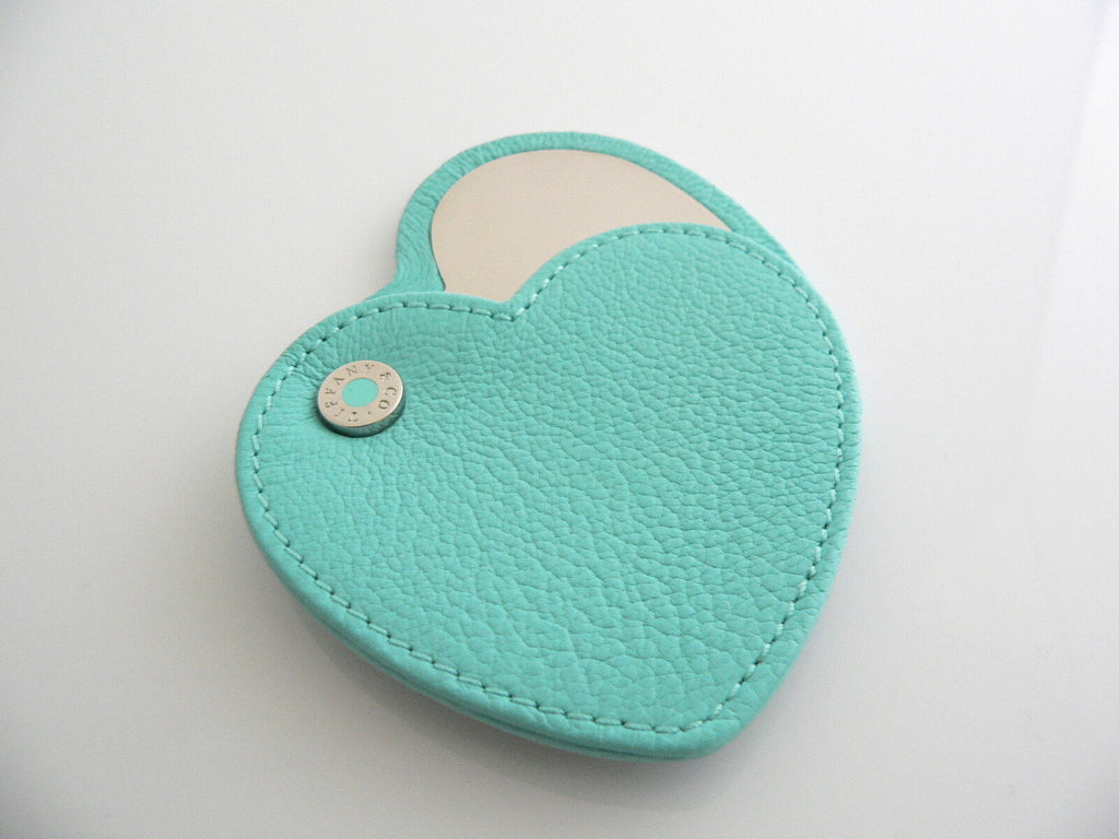 Tiffany & Co Mirror Blue Leather Purse Heart Purse Mirror Beauty