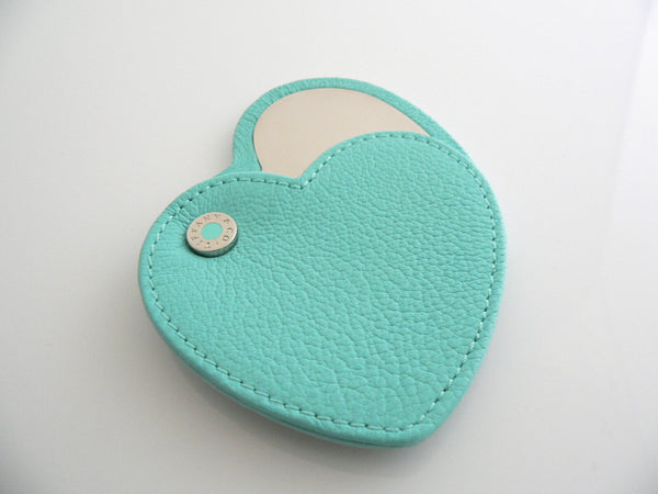 Tiffany & Co Mirror Blue Leather Purse Heart Purse Mirror Beauty Love Gift Cool