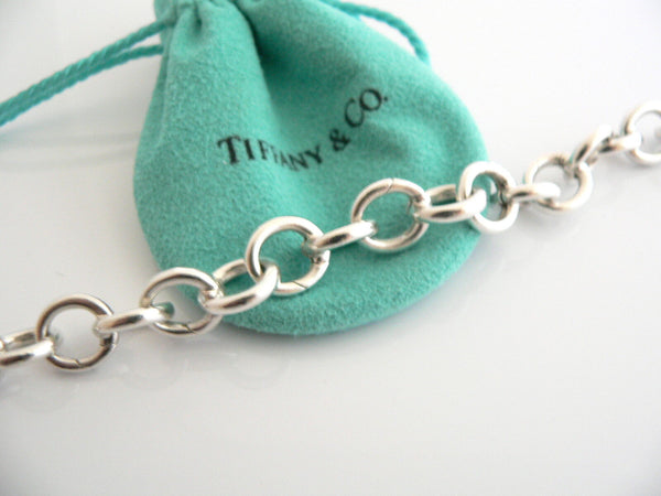 Tiffany & Co Silver Circles Link Clasp Charm Bracelet Bangle 8 Inch Gift Love