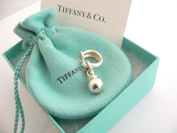 Tiffany & Co Silver Fascination Ball Bead Dangling Dangle Earrings Gift Pouch