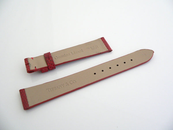 Tiffany & Co 15 MM Red Lizard Leather Textured Watch Strap Replacement Part