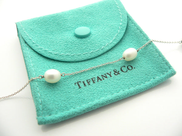 Tiffany & Co Silver Peretti Pearls by the Yard Bracelet 7.8 Inch Gift Pouch Love