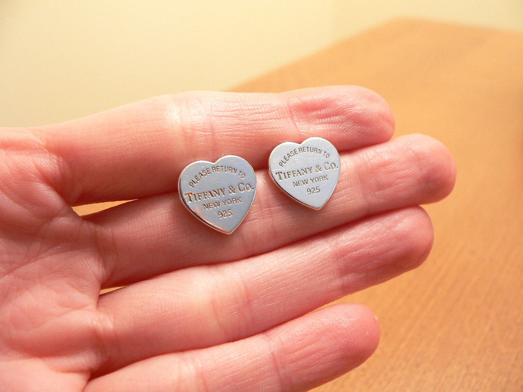 Tiffany Co Return to Tiffany Heart Earrings Silver Medium Studs