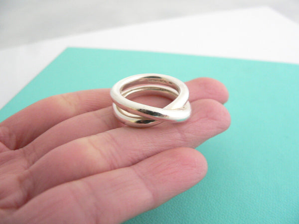 Tiffany & Co Silver Infinity Ring Band Sz 6.25 Crossover Le Cercle Gift Love