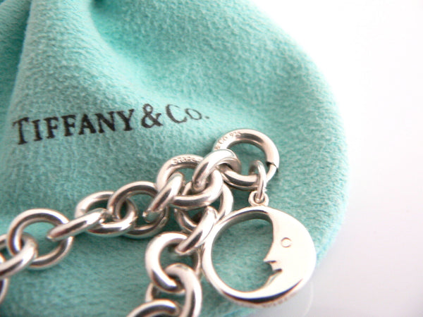 Tiffany & Co Silver Moon Bracelet Bangle Charm Pendant Chain Gift Pouch Love