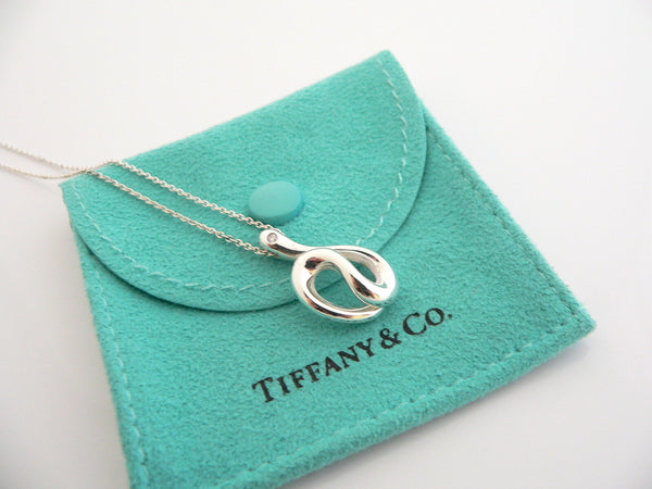 Tiffany and Co Diamond Necklace Peretti Wave Pendant Charm Chain Sea Lover Gift