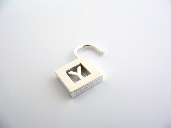 Tiffany & Co Silver Alphabet Y Padlock Pendant Charm 4 Necklace Bracelet Gift