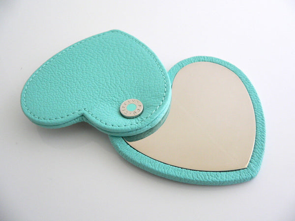 Tiffany & Co Mirror Blue Leather Purse Heart Purse Mirror Beauty Love Gift Cool