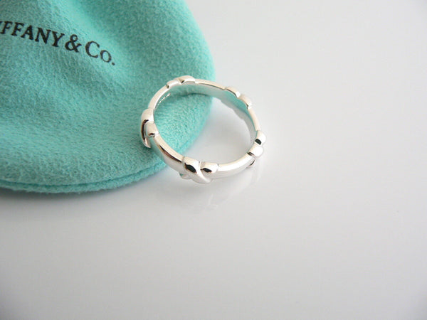 Tiffany & Co Signature X Stacking Ring Band Sz 8.75 Rare Mint Sterling Silver Gift Pouch