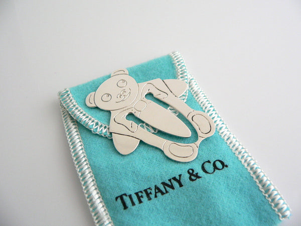 Tiffany & Co Teddy Bear Bookmark Book Mark Silver Baby Love Toy Gift Pouch Cool