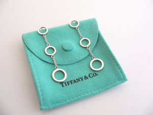 Tiffany & Co Silver 3 Triple Circles Dangling Dangle Earrings Rare Gift Pouch