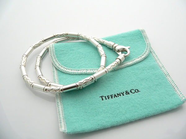 Tiffany & Co Carved Bead Necklace Silver Chain Gift Pouch Love Statement T Co