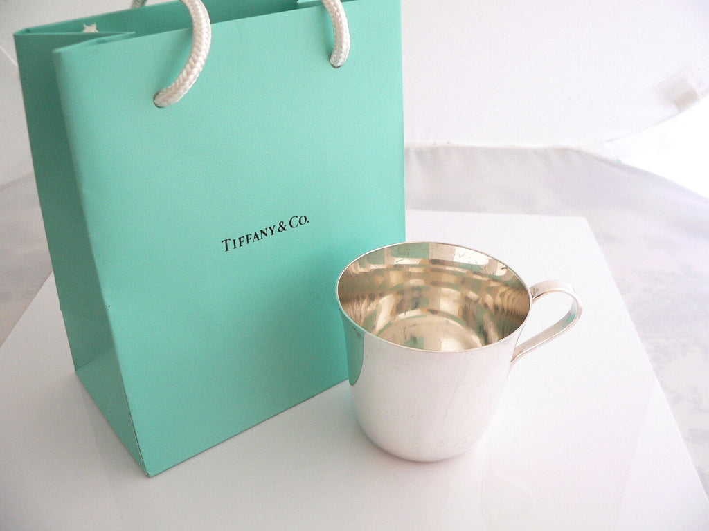 Tiffany Co Baby Cup Sterling Baby Shower Christening Hierloom Gift Bag Present