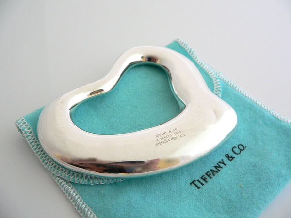 Tiffany & Co Silver Peretti Heart Rattle Teether Rare Heirloom Baby Gift Pouch