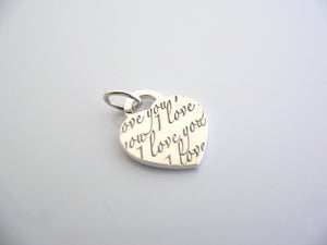 Tiffany & Co Silver I LOVE YOU Heart Charm Pendant 4 Necklace Bracelet Love Gift