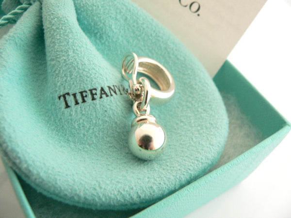 Tiffany & Co Silver Fascination Ball Bead Dangling Dangle Earrings Gift Pouch