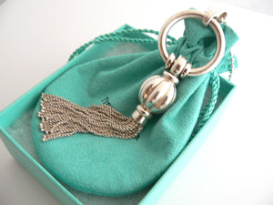 Tiffany & Co Silver Tassel Dangle Dangling Necklace Pendant 34 Inch Gift Pouch