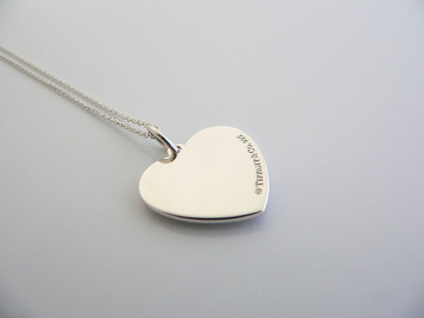 Tiffany & Co Silver Love Heart Necklace Pendant Charm Chain Gift Bead Beaded