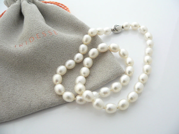 Iridesse Tiffany & Co Pearl Necklace Strand Clasp Love Gift Pouch 925 T and Co
