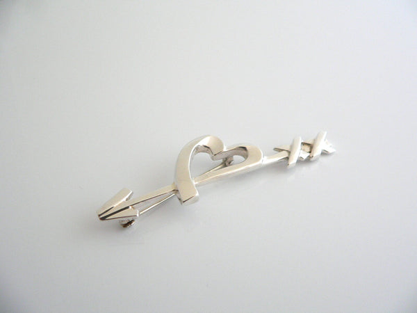 Tiffany & Co Heart Pin Arrow Kiss Love Brooch Picasso Silver Love Gift Art Cool