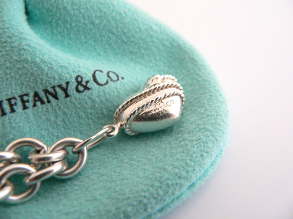 Tiffany & Co Silver 3 Hearts Arrow Charm Dangle Bracelet Bangle Link Chain Gift